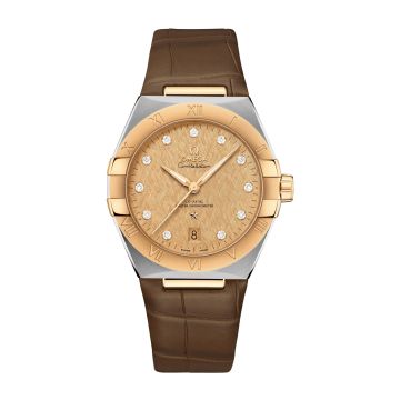 Omega Constellation Master Chronometer 39 Stainless Steel / Yellow Gold / Champagne-Diamond / Alligator