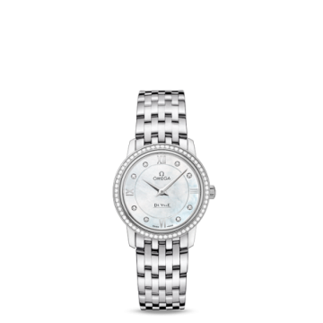 Omega De Ville Prestige Quartz 27.4 Stainless Steel / MOP / Bracelet / Diamond
