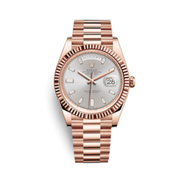 Rolex Day-Date 40 Everose / Sundust - Baguette