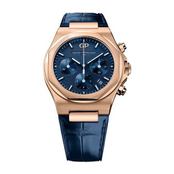 Girard-Perregaux Laureato 38 Chronograph Pink Gold / Blue/ Alligator
