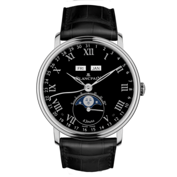Blancpain Villeret Quantieme Complet 8 Jours White Gold / Black Enamel
