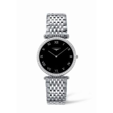 Longines La Grande Classique 33 Quartz Diamond Bezel Black Roman