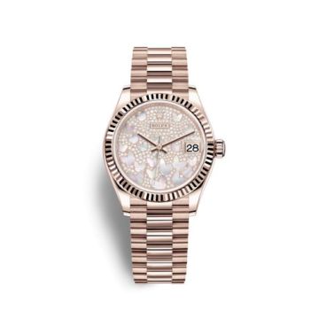 Rolex Datejust 31 Rose Gold / Fluted / Butterfly / President