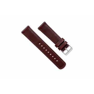 Genuine Italian Hand-stained Oxblood Leather Watch Band, Crafted in the USA - 21mm