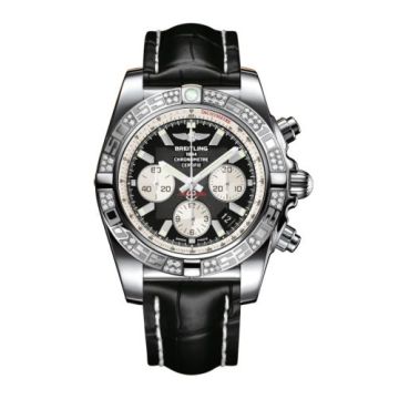 Breitling Chronomat 44 Stainless Steel / Diamond / Onyx Black / Croco