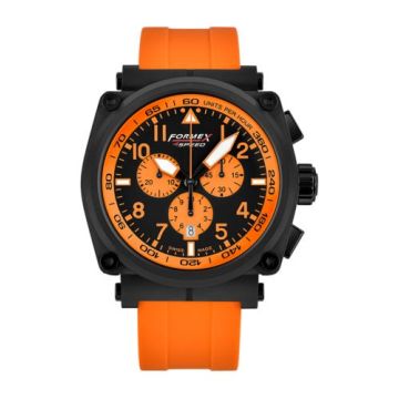Formex Pilot Quartz Chronograph PVD / Black - Orange / Rubber