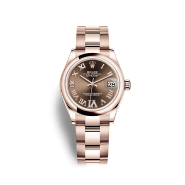 Rolex Datejust 31 Rose Gold / Domed / Chocolate - Roman / Oyster