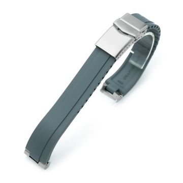 Crafter Blue - MX03-143 Light-Grey FKM Rubber Strap With End Links For Seiko 63MAS Diver 40.50mm SPB143 SPB145 - 10mm