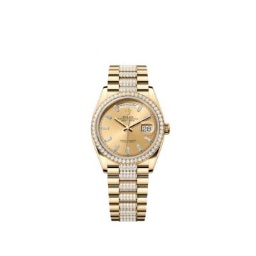 Rolex Day-Date 36 Yellow Gold - Diamond / Champagne - Baguette / President - Diamond