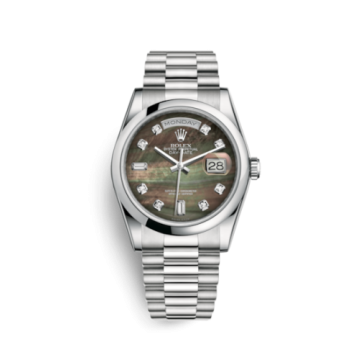 Rolex Day-Date 36 Platinum Domed / President / Black MOP