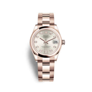 Rolex Datejust 31 Rose Gold / Domed / Silver - Diamond / Oyster
