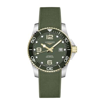 Longines HydroConquest 41 Automatic Stainless Steel / Yellow Gold / Green / Rubber