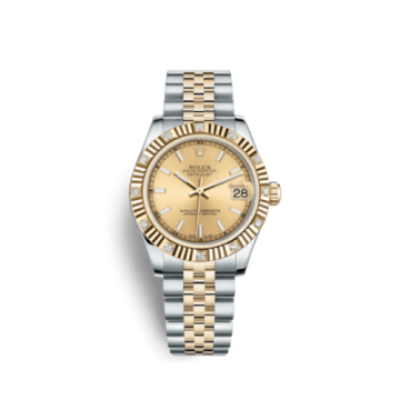 Rolex Datejust 31 Rolesor Yellow Fluted Diamond / Jubilee / Champagne
