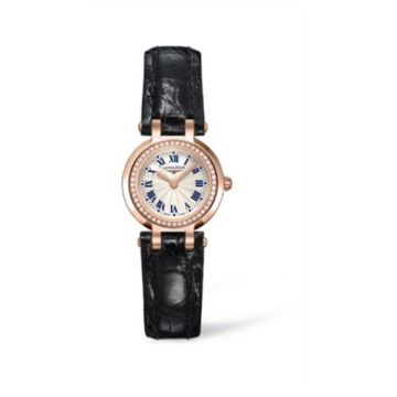 Longines PrimaLuna Quartz 23 Pink Gold Leather Diamond