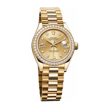 Rolex Lady-Datejust 28 Yellow Gold Diamond / President / Champagne Diamonds