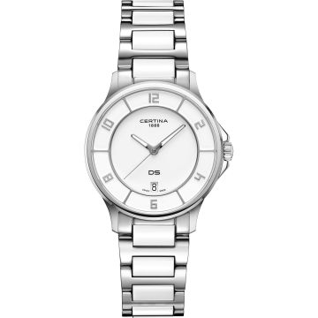 Certina DS-6 Lady Stainless Steel - Ceramic / White / Bracelet