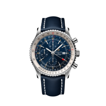 Breitling Navitimer 1 Chronograph GMT Stainless Steel / Blue / Calf / Folding