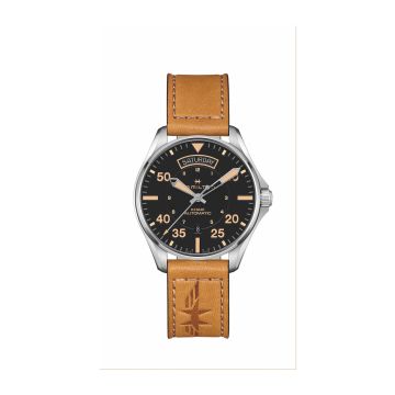 Hamilton Khaki Pilot Day Date Stainless Steel / Black