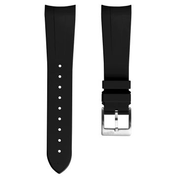 WatchGecko Premium Rubber Watch Strap to fit Tudor Black Bay 41mm - Black - 21mm