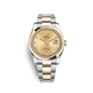 Rolex Datejust 36 Rolesor Yellow Domed / Oyster / Champagne Roman