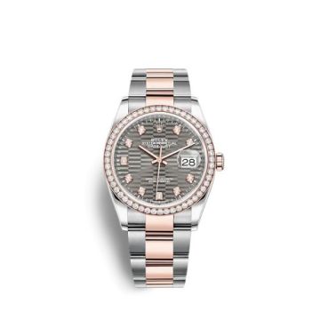 Rolex Datejust 36 Stainless Steel / Everose / Diamond / Slate - Fluted - Diamond / Oyster