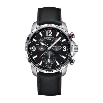 Certina DS Podium Big Size Chrono 1/100 Sec Stainless Steel / Black / Strap