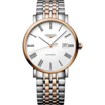 Longines Elegant Collection Automatic 9 Stainless Steel / Red Gold / White