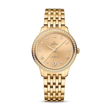 Omega De Ville Master Chronometer 34 Yellow Gold - Diamond / Champagne - Diamond / Bracelet