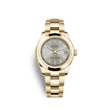 Rolex Datejust 31 Yellow Gold Domed / Oyster / Silver