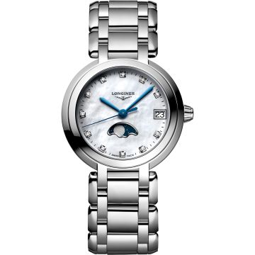 Longines PrimaLuna 30.5 Quartz Moonphase Stainless Steel / MOP / Bracelet