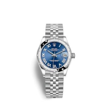 Rolex Datejust 31 Stainless Steel / Domed - Diamond / Blue - Roman / Jubilee