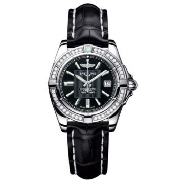 Breitling Galactic 32 Stainless Steel / Diamond / Trophy Black / Croco