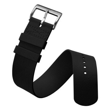 TidalPass British Military FKM Rubber Watch Strap - Trench Black - 21mm