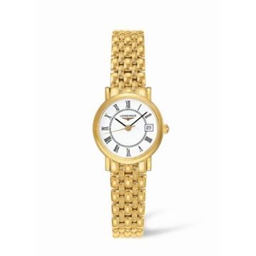 Longines Presence 23.5 Quartz Yellow Gold / White - Roman / Bracelet