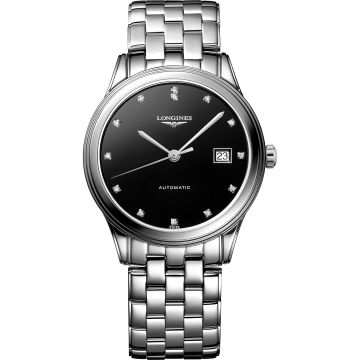 Longines Flagship 38.5 Automatic Stainless Steel / Black - Diamond / Bracelet