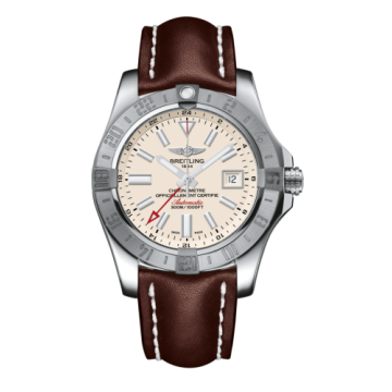 Breitling Avenger II GMT Stainless Steel / Stratus Silver / Calf / Folding