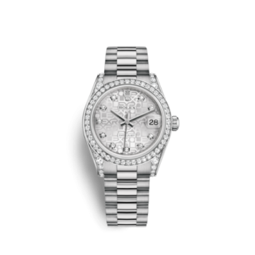 Rolex Datejust 31 White Gold Diamond / President / Silver Computer