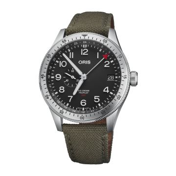 Oris Big Crown ProPilot Timer GMT Stainless Steel / Black / Fabric