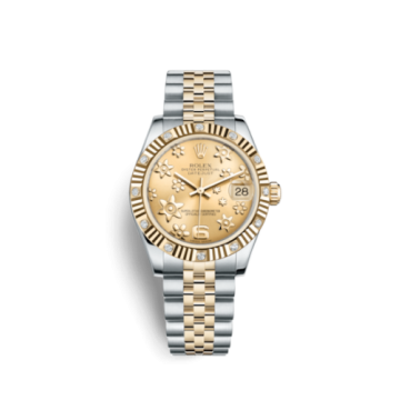 Rolex Datejust 31 Rolesor Yellow  Fluted Diamond / Jubilee / Champagne Floral