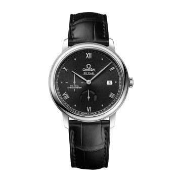 Omega De Ville Prestige Co-Axial 39.5 Power Reserve Stainless Steel / Black Sunburst