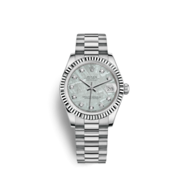 Rolex Datejust 31 White Gold Fluted / President / Meteorite