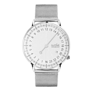 Gustave & Cie 24H André Argent & Blanc Milanais Argent 40mm