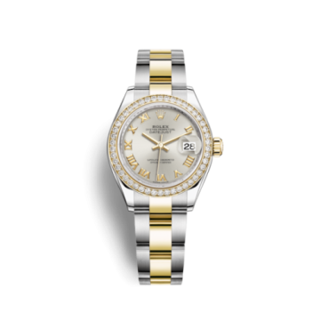 Rolex Lady-Datejust 28 Rolesor Yellow Diamond / Oyster / Silver Roman