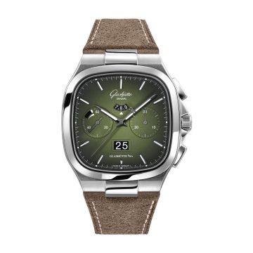 Glashütte Original Seventies Chronograph Panorama Date Green / Calf - Folding