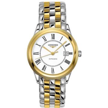 Longines Flagship 38.5 Stainless Steel / Yellow Gold / White-Roman / Bracelet
