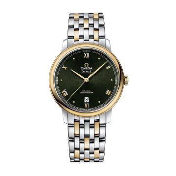 Omega De Ville Prestige Co-Axial 39.5 Stainless Steel / Yellow Gold / Green Sunburst / Bracelet