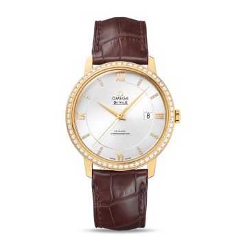 Omega De Ville Prestige Co-Axial 39.5 Yellow Gold / Silver / Diamond