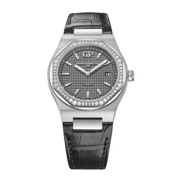 Girard-Perregaux Laureato 34 Quartz Stainless Steel / Diamond / Grey / Alligator