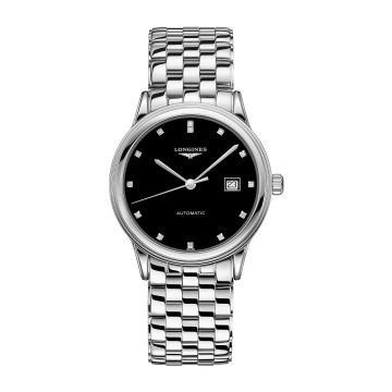 Longines Flagship 40 Stainless Steel / Black - Diamond / Bracelet