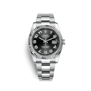 Rolex Datejust 36 Stainless Steel Fluted / Oyster / Black Arabic